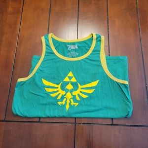 Legend Of Zelda Men's Green Triforce Tank Top Nintendo